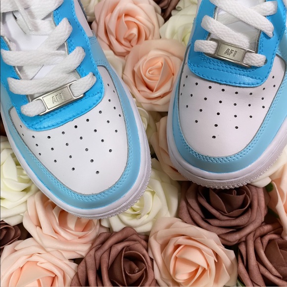 Nike Air Force 1s Custom Baby Blue - Picture 2 of 10